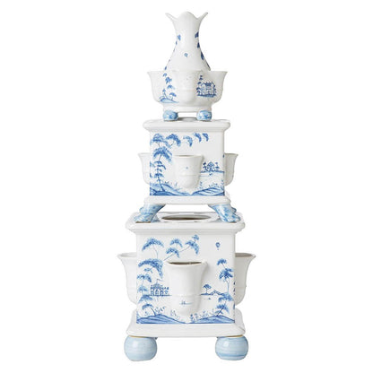 Country Estate Delft Blue Tulipiere Tower Set of Three Garden Follies by Juliska Additional Image-1