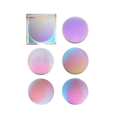 Luna Drink Coasters in Iridescent, Set of 6 in a Caddy by Kim Seybert