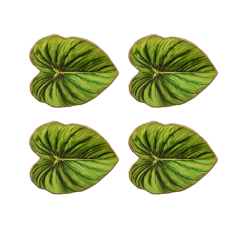 Tropicana Coasters in Green, Set of 4 by Kim Seybert