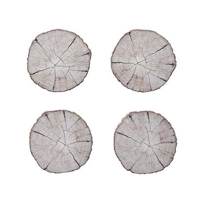 Birch Coasters in Ivory & Natural, Set of 4 in a Gift Box by Kim Seybert