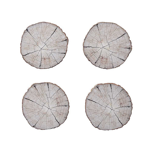 Birch Coasters in Ivory & Natural, Set of 4 in a Gift Box by Kim Seybert
