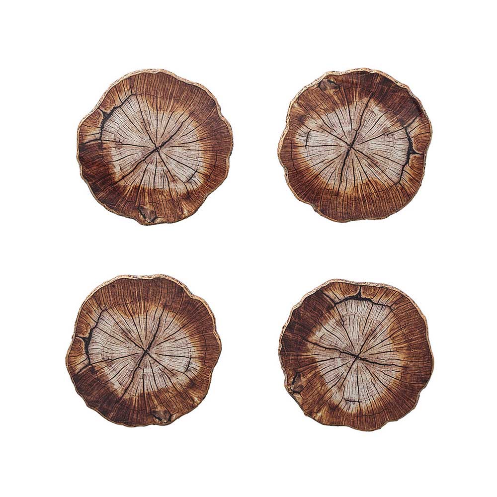 Cedar Coasters in Brown, Set of 4 in a Gift Box by Kim Seybert