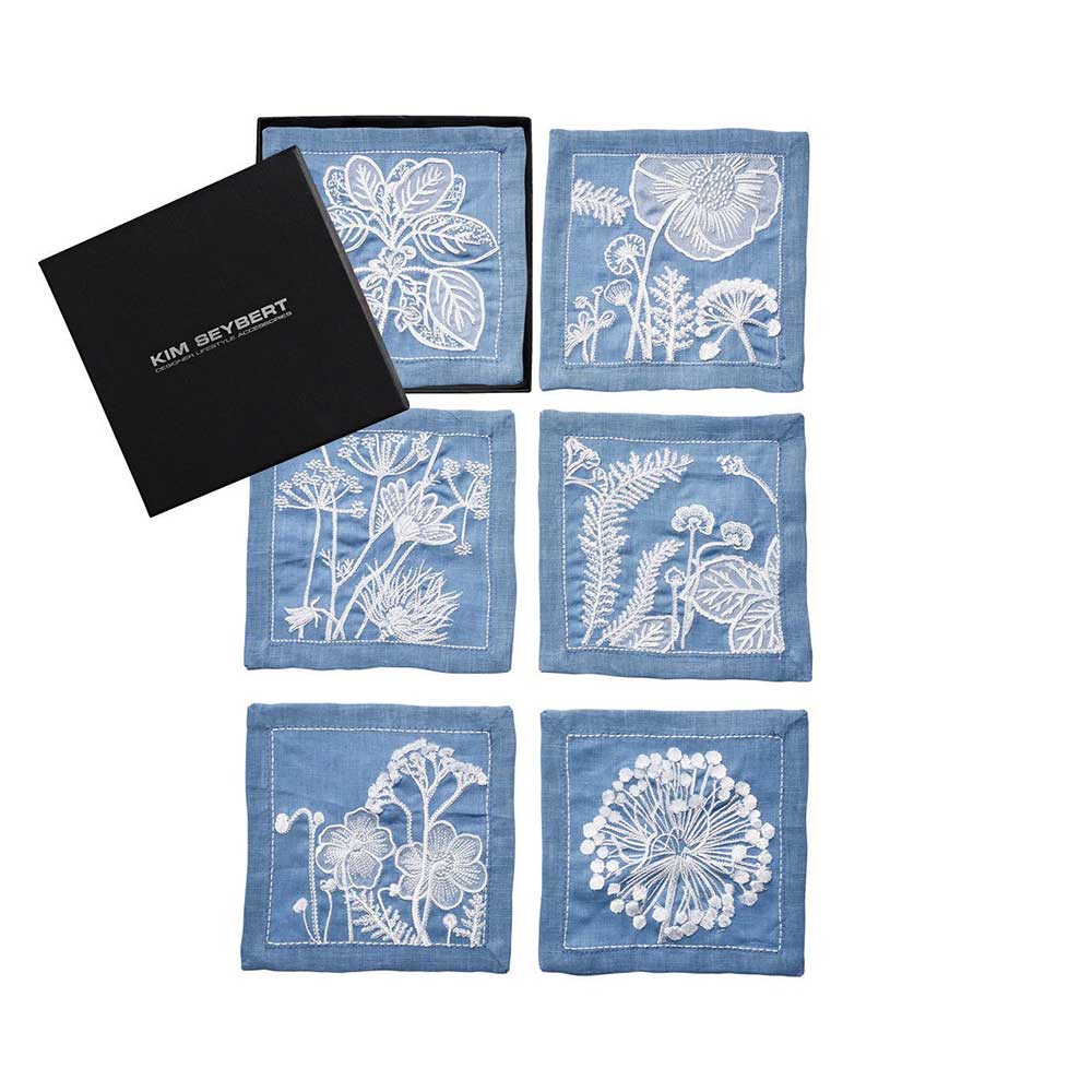 Sunprint Cocktail Napkins Multi, Set of 6 in a Gift Box by Kim Seybert