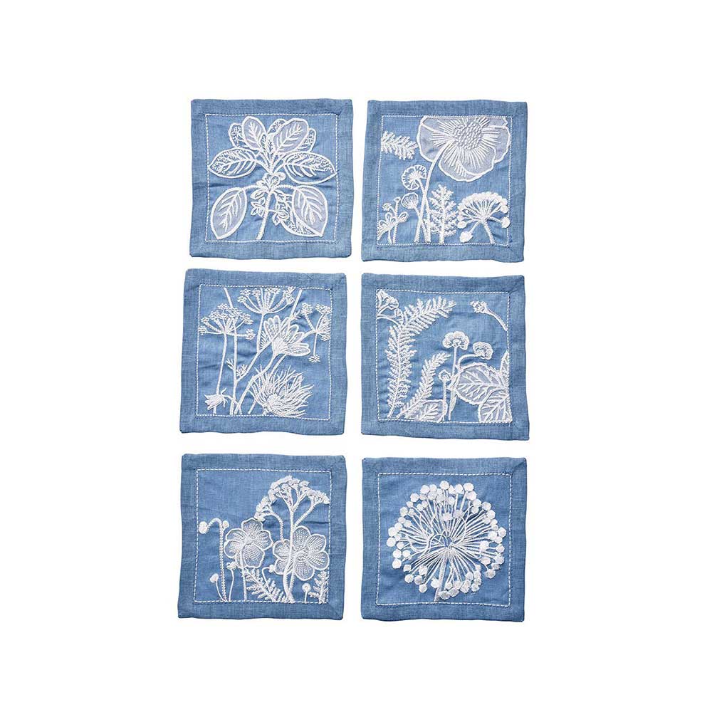 Sunprint Cocktail Napkins Multi, Set of 6 in a Gift Box by Kim Seybert Additional Image - 2