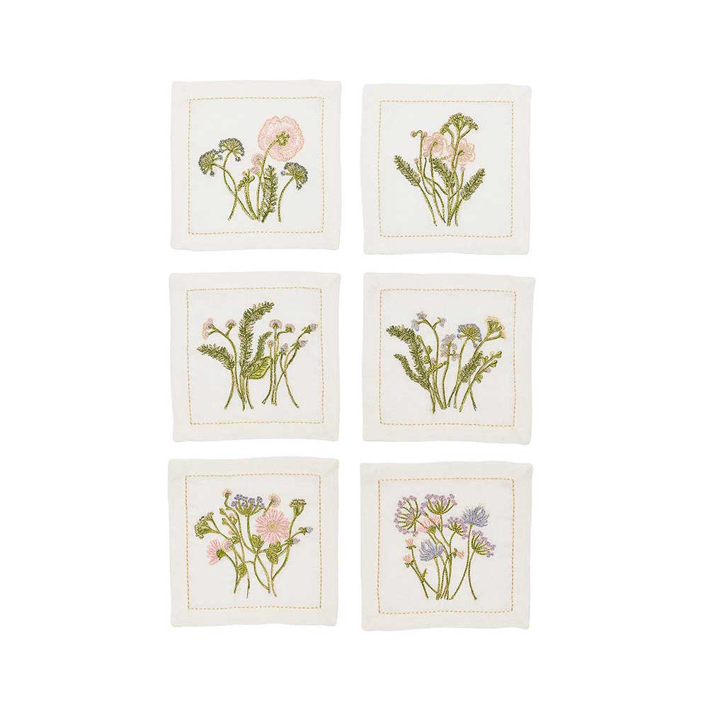 Meadow Cocktail Napkins in Multi, Set of 6 in Gift Box by Kim Seybert Additional Image - 2