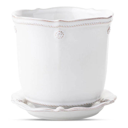 Berry & Thread Whitewash 5.25" Planter & Saucer by Juliska