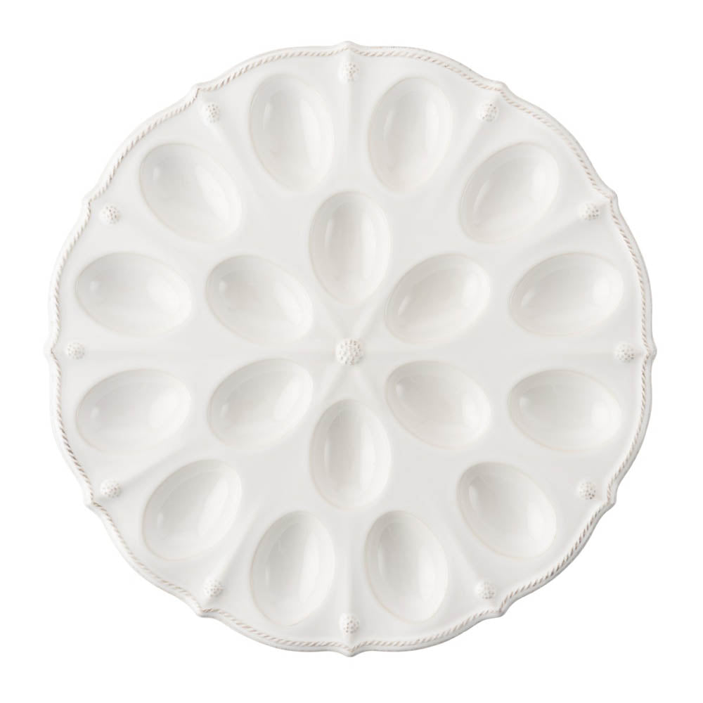 Berry & Thread Whitewash devilled Egg Platter by Juliska