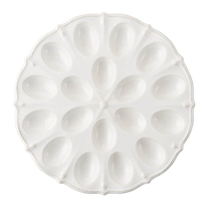 Berry & Thread Whitewash devilled Egg Platter by Juliska