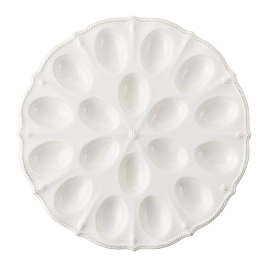 Berry & Thread Whitewash devilled Egg Platter by Juliska