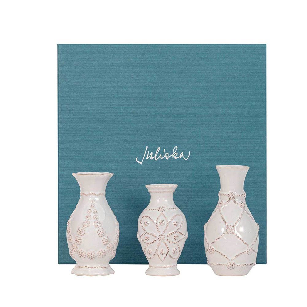 Jardins Du Monde Mini Vase Trio - Whitewash by Juliska