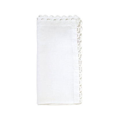 Loop Edge Napkin in White - Set of 4 by Kim Seybert