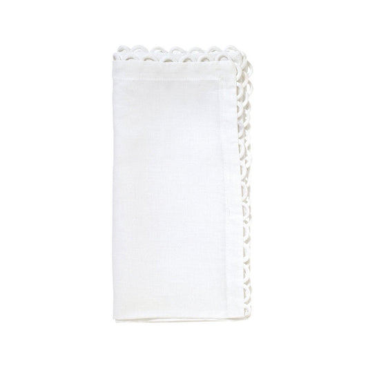 Loop Edge Napkin in White - Set of 4 by Kim Seybert