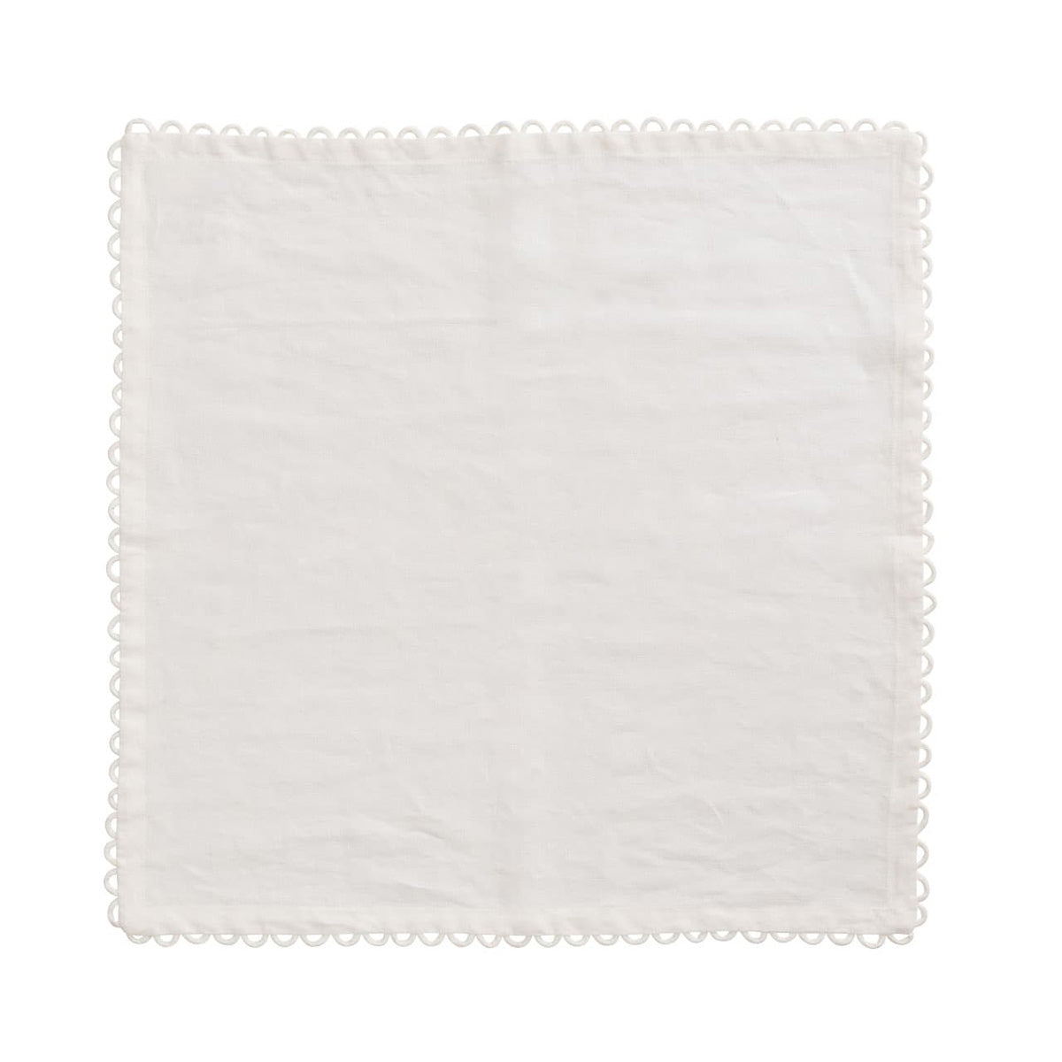 Loop Edge Napkin in White - Set of 4 by Kim Seybert Additional Image-3