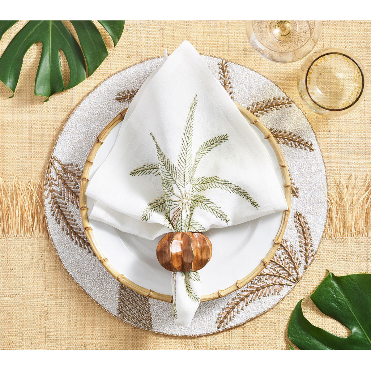 Palm Coast Napkin - Set of 4 by Kim Seybert Additional Image-3