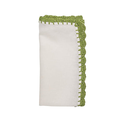 Shell Edge Napkin in White & Natural - Set of 4 by Kim Seybert