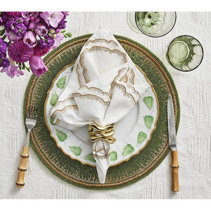 Daydream Napkin in White, Gold & Silver, Set of 4 by Kim Seybert Additional Image - 1