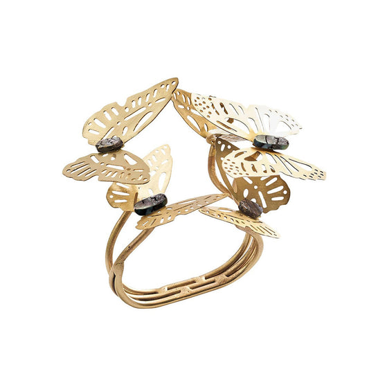 Butterfly Garden Napkin Ring in Gold & Silver - Set of 4 by Kim Seybert
