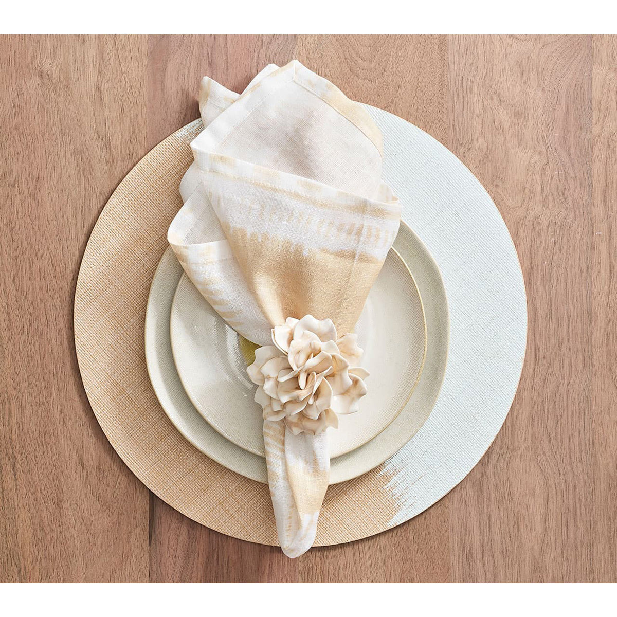 Dahlia Napkin Ring in Ivory - Set of 4 by Kim Seybert Additional Image-6