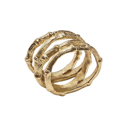 Bamboo Napkin Ring in Gold, Set of 4 by Kim Seybert