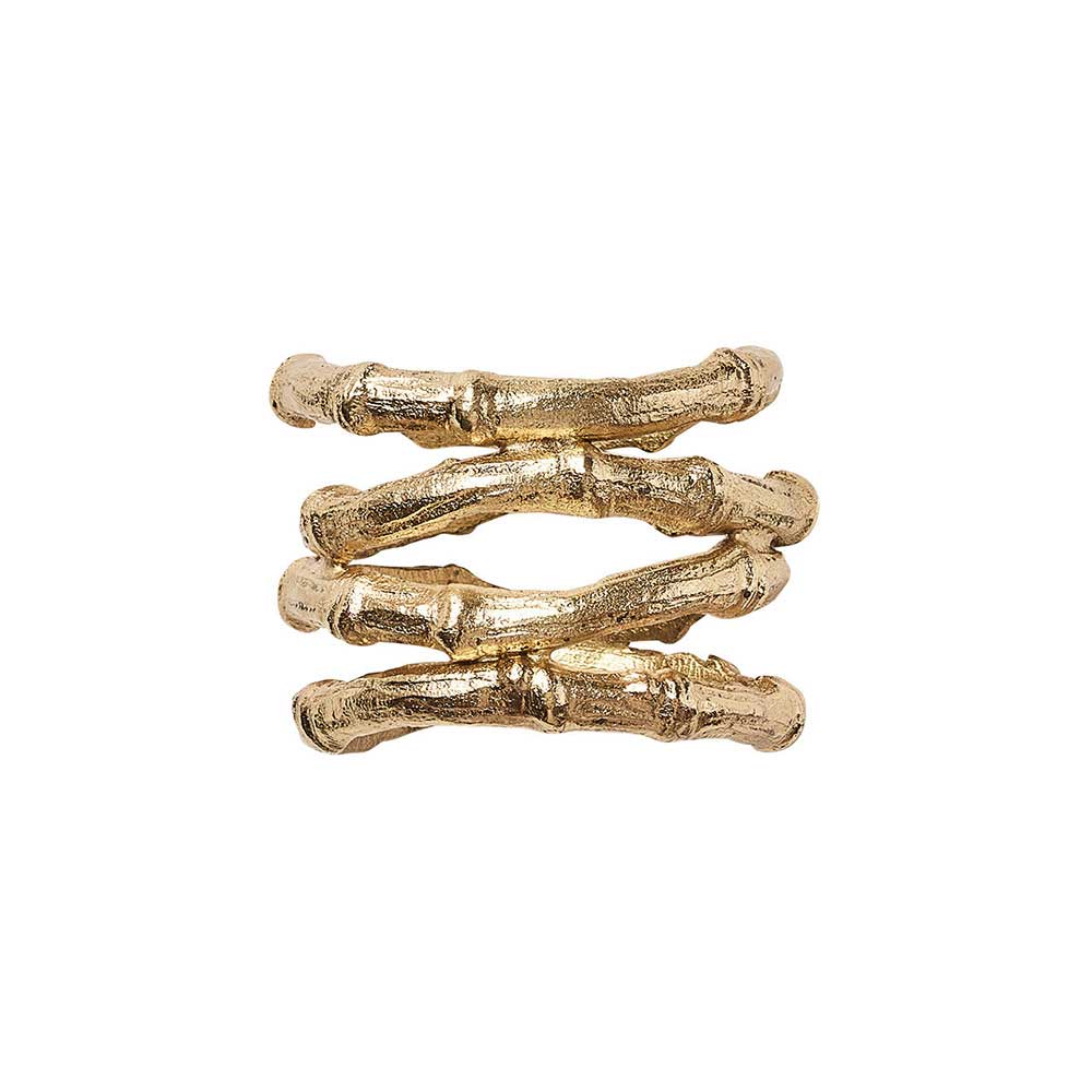 Bamboo Napkin Ring in Gold, Set of 4 by Kim Seybert Additional Image - 5