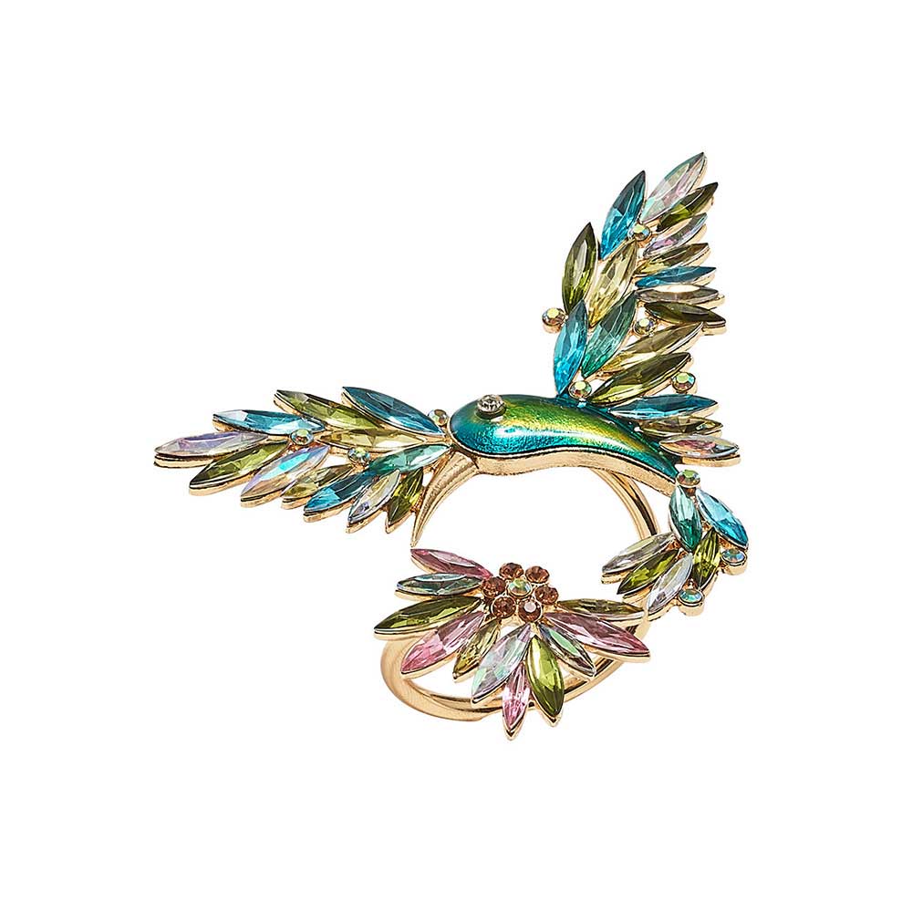 Hummingbird Napkin Ring in Multi, Set of 4 in a Gift Box by Kim Seybert Additional Image - 2
