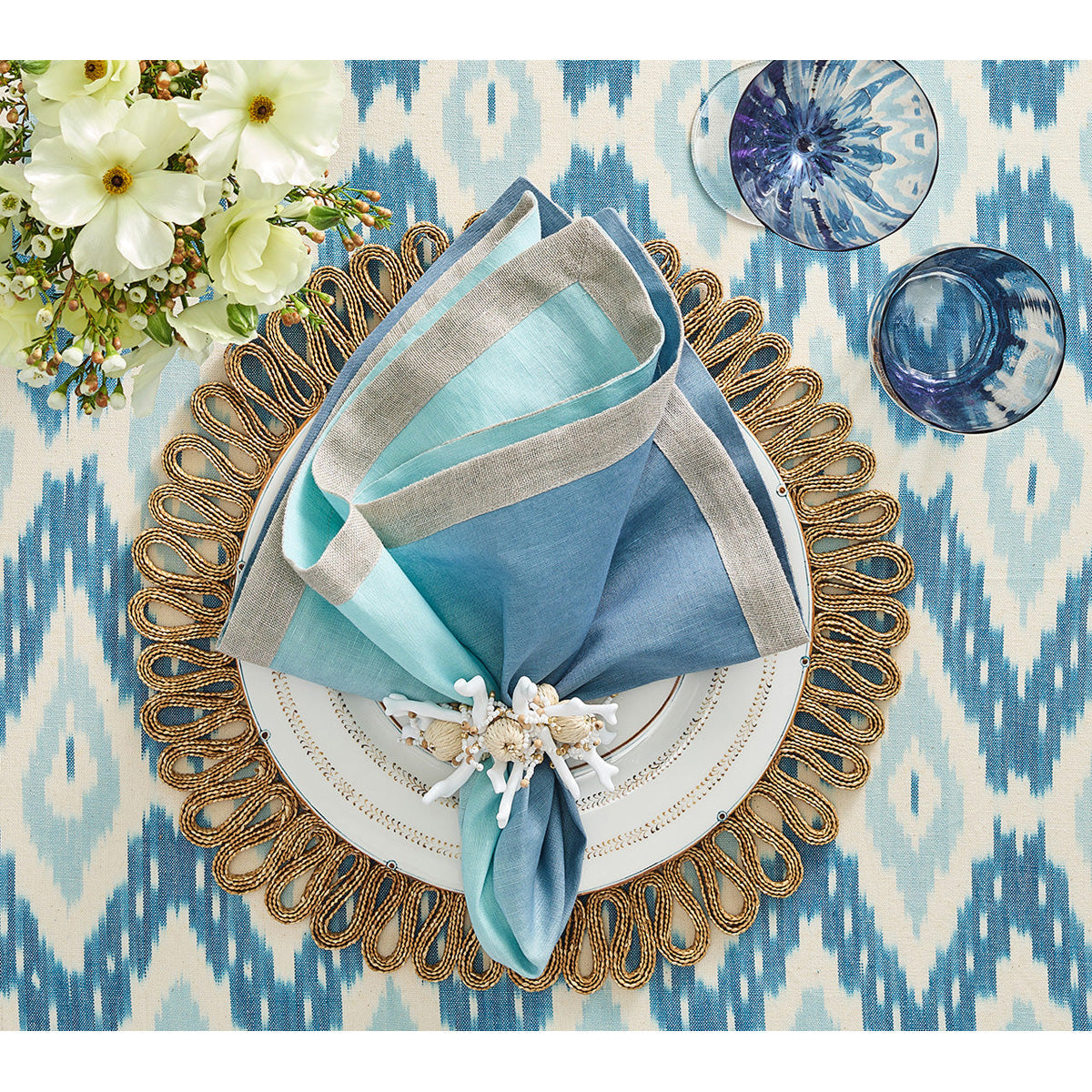 Boho Placemat in Natural - Set of 4 by Kim Seybert Additional Image-1