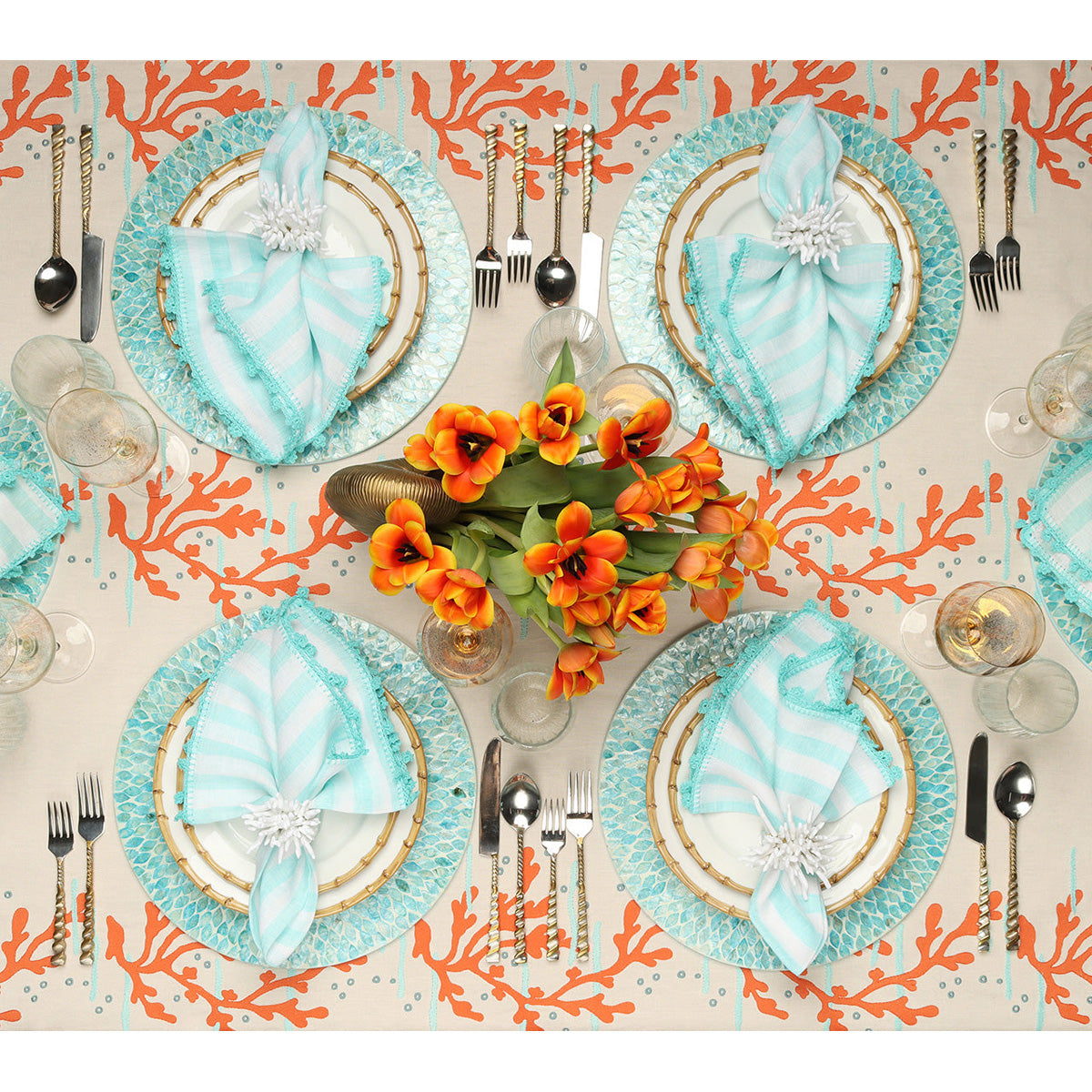 Marquis Placemat Seafoam - Set of 4 by Kim Seybert Additional Image-3