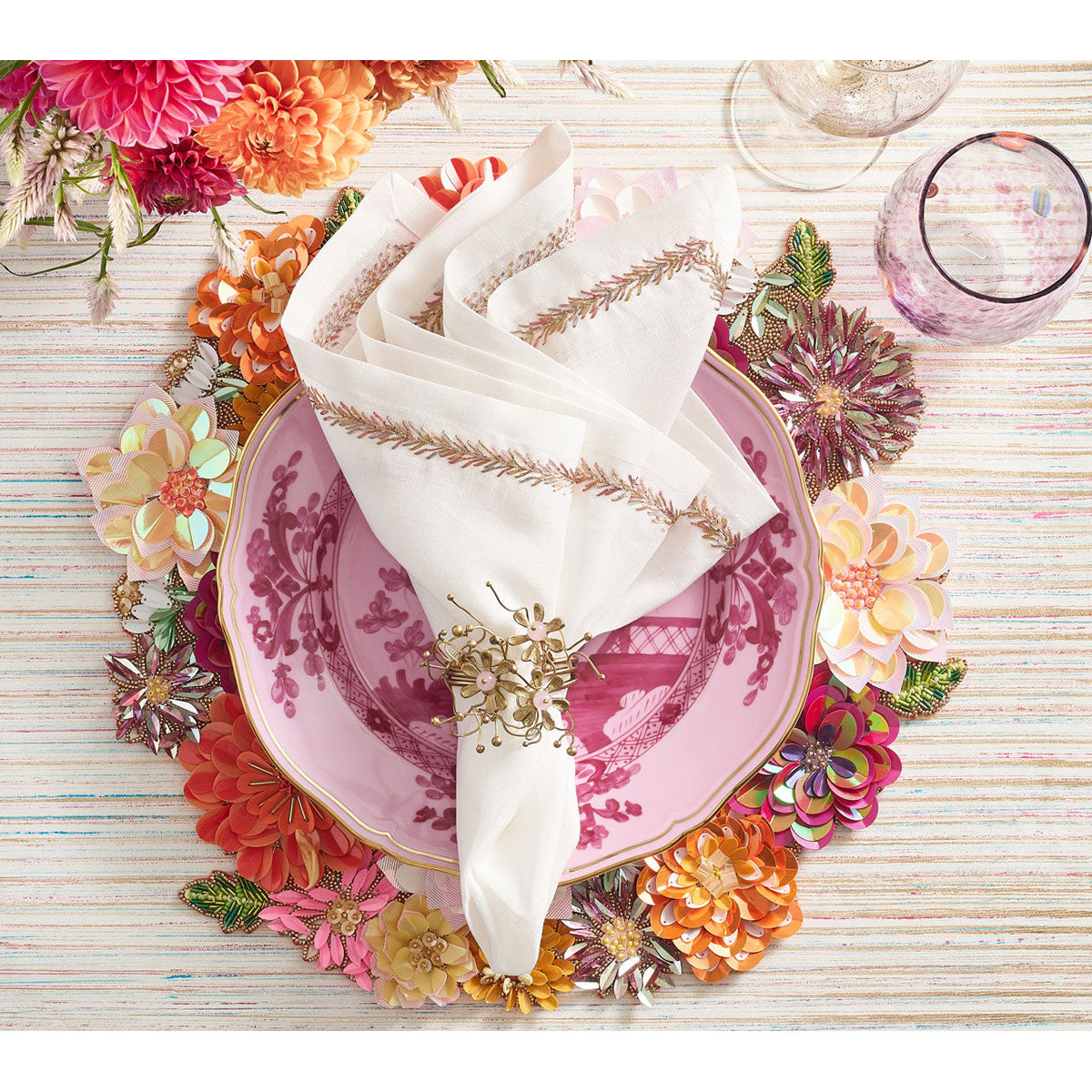 Dahlia Placemat - Set of 2 by Kim Seybert Additional Image-3