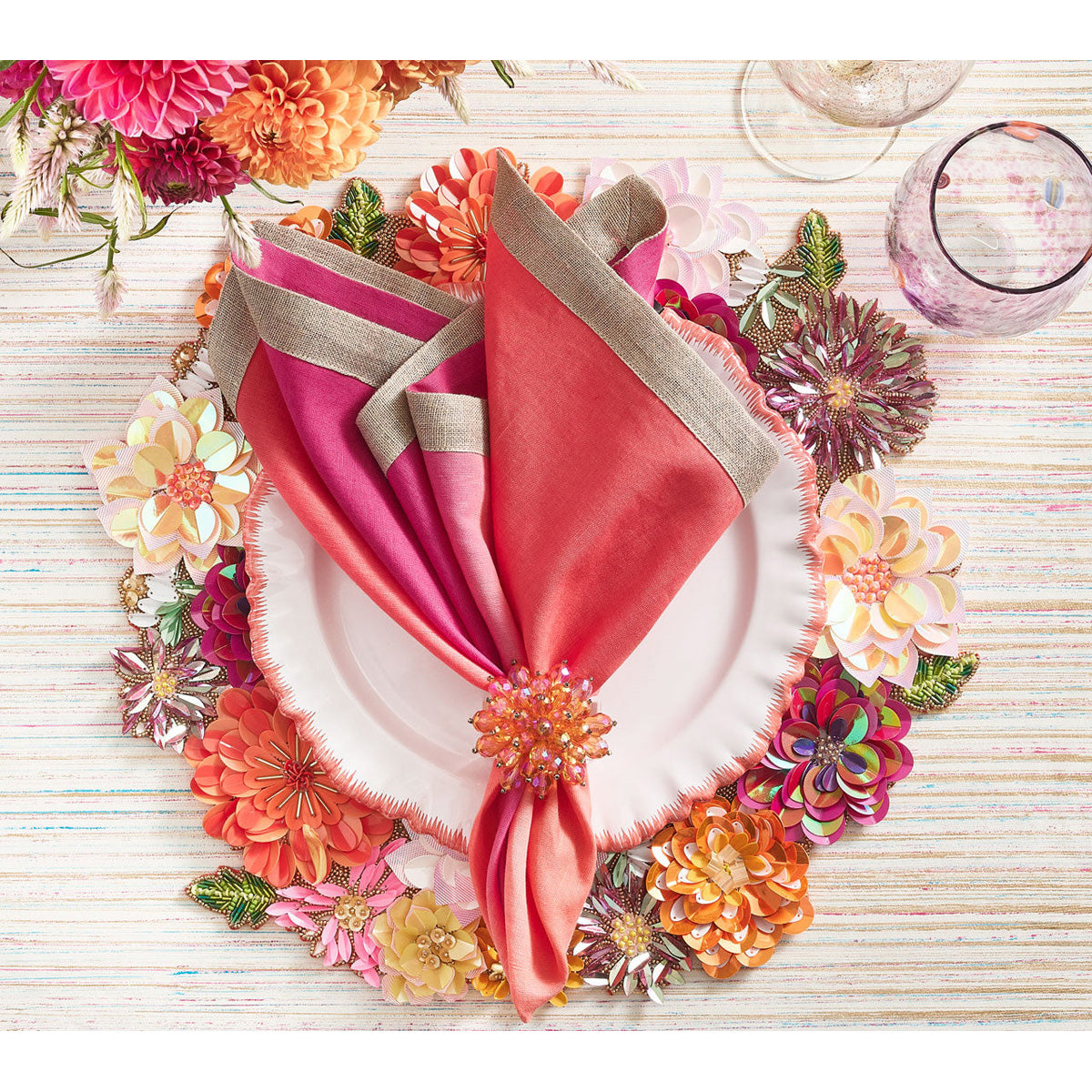 Dahlia Placemat - Set of 2 by Kim Seybert Additional Image-4