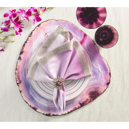 Amethyst Placemat in Amethyst - Set of 4 by Kim Seybert Additional Image-4