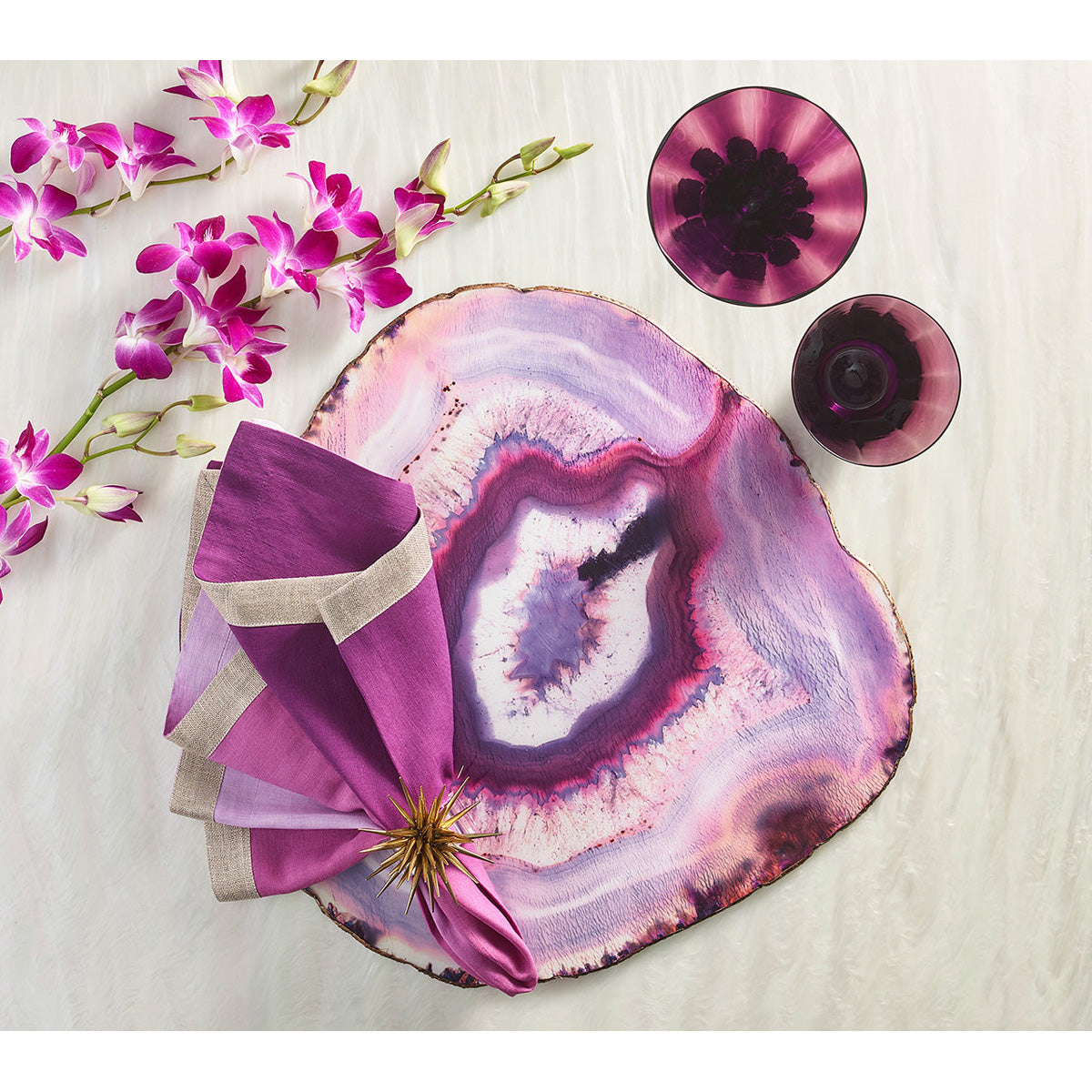 Amethyst Placemat in Amethyst - Set of 4 by Kim Seybert Additional Image-5