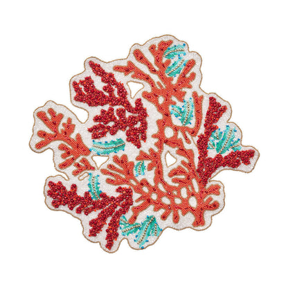 Coral Spray Placemat in Coral & Turquoise - Set of 2 by Kim Seybert