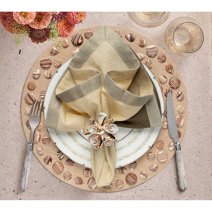 Cabochon Placemat in Natural & Brown, Set of 4 by Kim Seybert Additional Image - 2