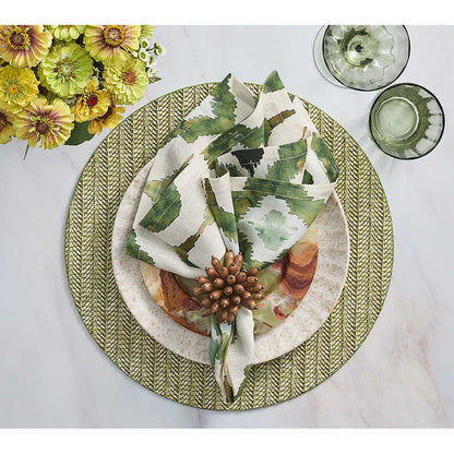 Chevron Placemat in Moss, Set of 4 by Kim Seybert Additional Image - 1