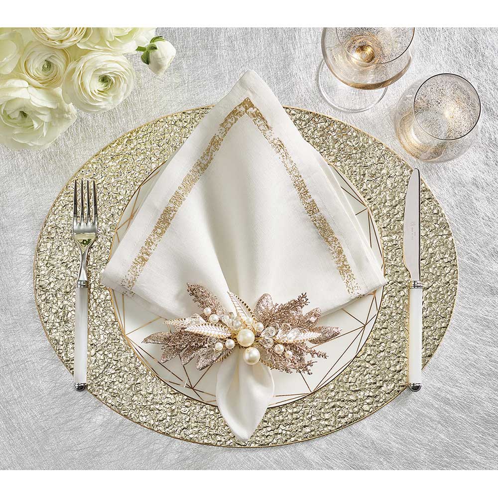Luminance Placemat in Gold, Set of 4 by Kim Seybert Additional Image - 2