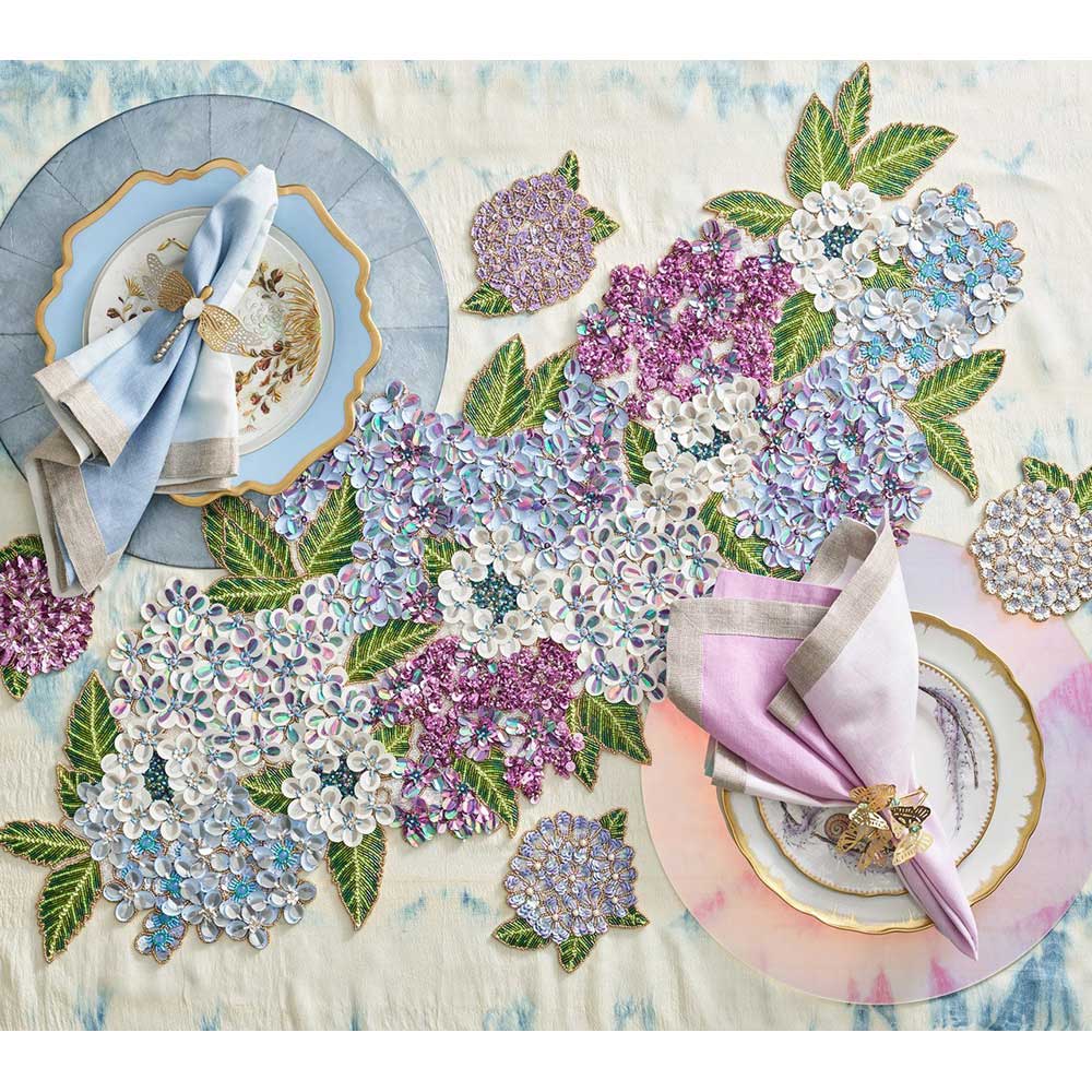 Hydrangea Table Runner in Multi by Kim Seybert Additional Image - 1