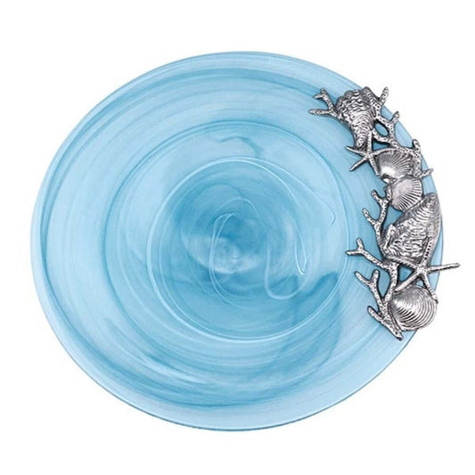 Alabaster Aqua Seaside Platter by Mariposa