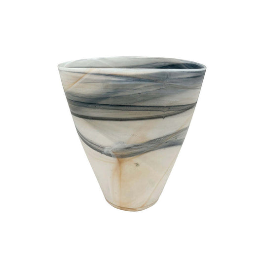 Alabaster Marbled Large Oval Vase by Mariposa