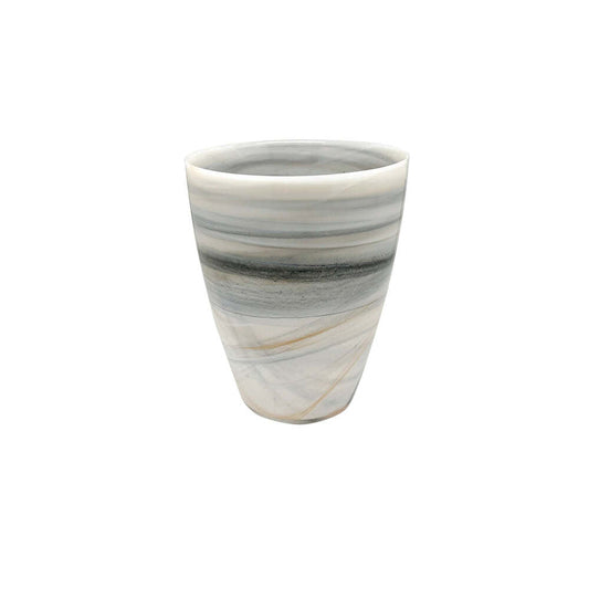 Alabaster Marbled Small Round Vase by Mariposa