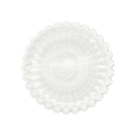 Alabaster White Scalloped Dessert Plate Set Of 4 by Mariposa