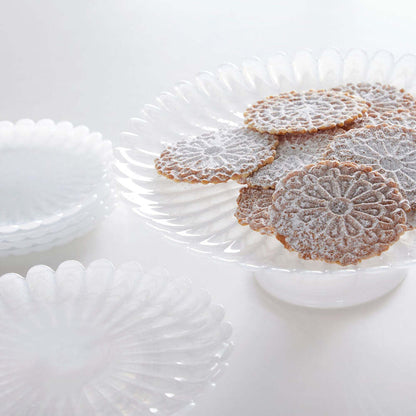 Alabaster White Scalloped Dessert Plate Set Of 4 by Mariposa Additional Image-2