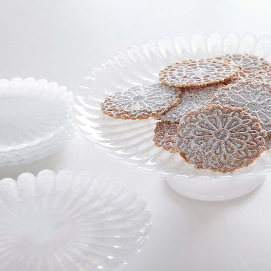 Alabaster White Scalloped Small Cake Stand by Mariposa Additional Image-2