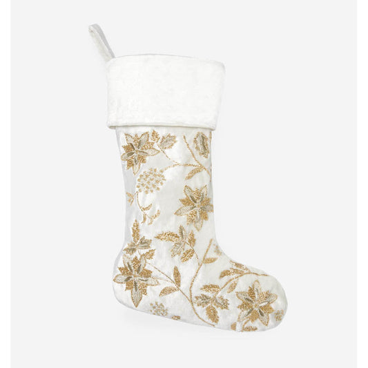 Allegria Beaded Floral Stocking by SFERRA