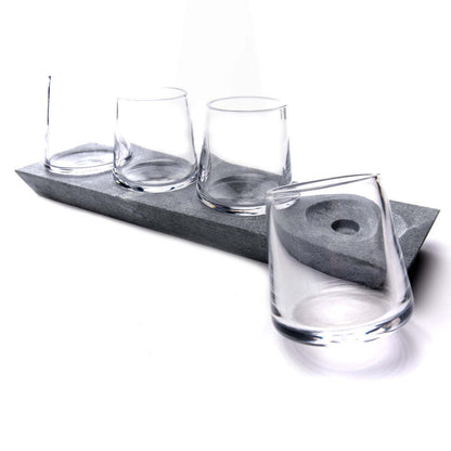 Alpine Whiskey, Set of 4, with Soapstone Base by Simon Pearce