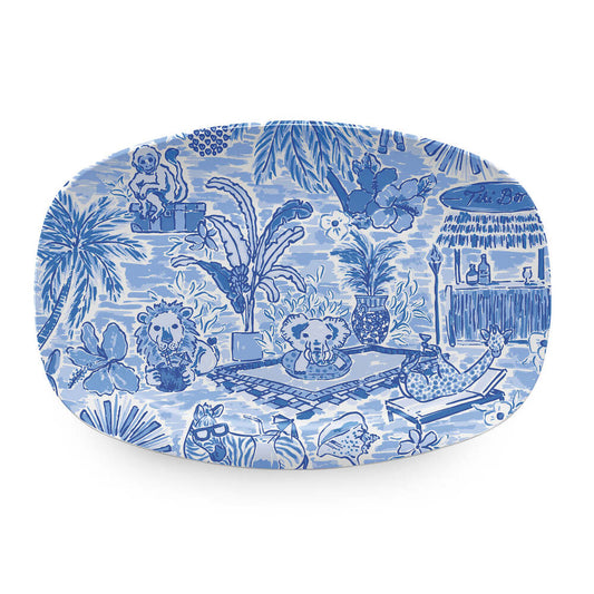 Animal Vacay Blue Platter by Mariposa