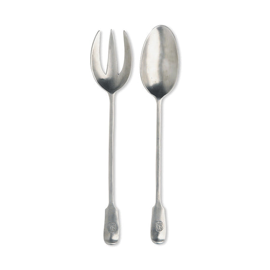 Antique Serving Fork & Spoon Set by Match Pewter