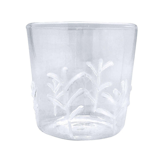 Applique White Branches Double Old-Fashioned Glass Set Of 4 by Mariposa