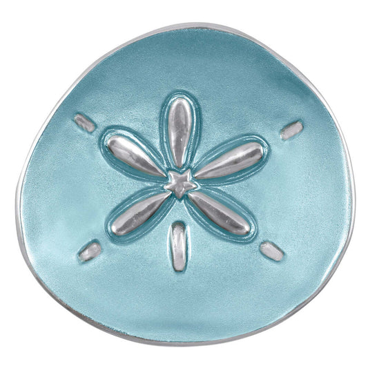 Aqua Sand Dollar Canape Plate by Mariposa