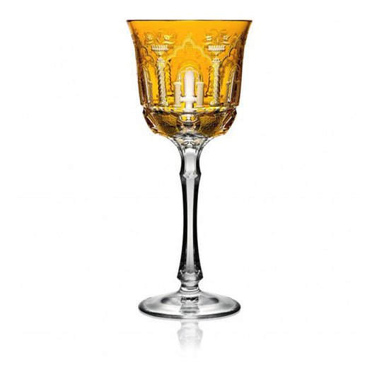 Athens Amber Water Glass by Varga Crystal