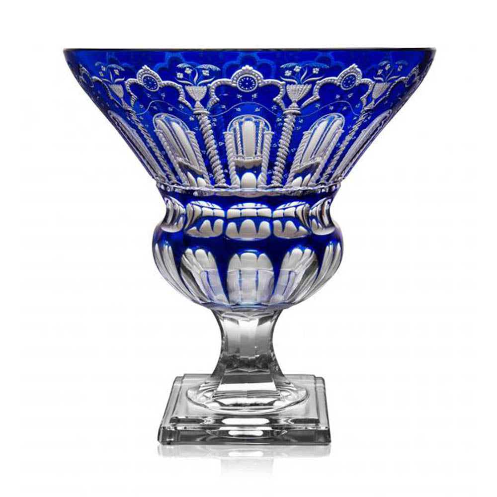 Athens Cobalt Footed Bowl - 12" by Varga Crystal